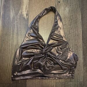 Metallic Halter Top
